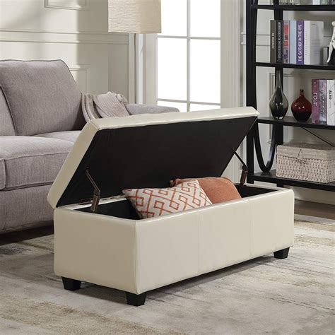 Belleze Modern Elegant Ottoman Storage Bench | Stylish Space-Saving ...