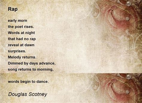 Rap - Rap Poem by Douglas Scotney