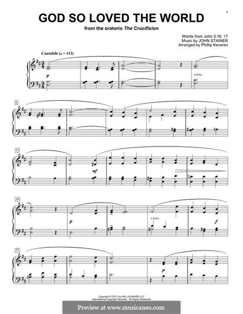 God so loved the world by J. Stainer - sheet music on MusicaNeo