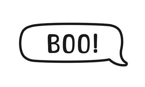 Boo text in speech bubble doodle design. Vector illustration. Happy Halloween greeting card ...