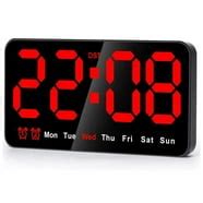 3d Led Wall Clock, Modern Digital Alarm Clock For Home, Kitchen, Office, Bedside Table, Wall ...
