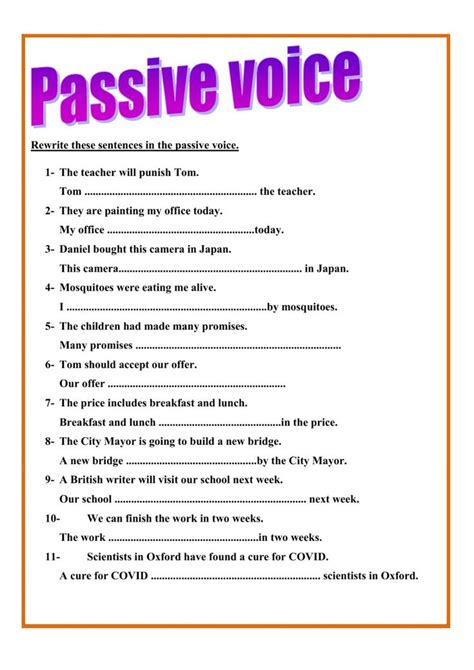 Passive Voice Exercises Pdf