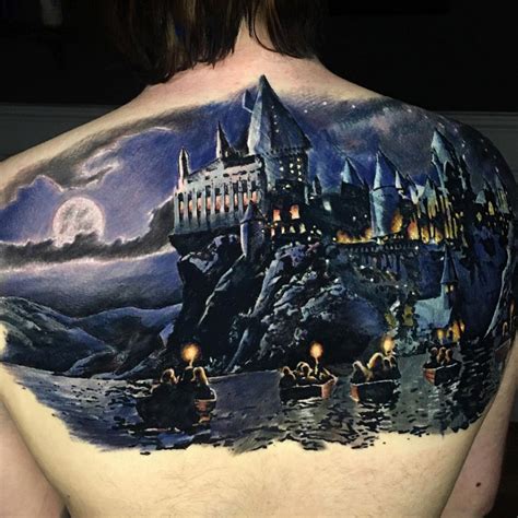 Hogwarts School View From Boats on the Lake | Best Tattoo Ideas For Men & Women