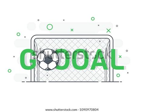 Goal Sign Football Soccer Ball Trendy Stock Vector (Royalty Free ...