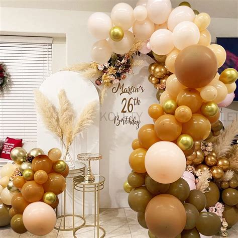 Buy 137pcs Pastel Brown Balloon Arch Garland Kit - Coffee Blush Gold ...