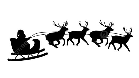 Santa Claus Sleigh Silhouette Transparent Background, Santa Claus ...