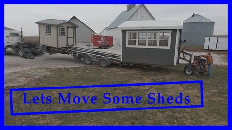 Moving 44-foot of shed in one load with the shed mule/shed trailer Sun Rise Sheds #sunrisesheds ...