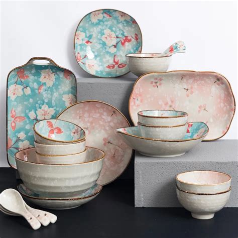 2019 Fashion Dinnerware Sets Ceramic Japanese Home Dishes Plate Bowl Dishes Sets Bowls Tableware ...