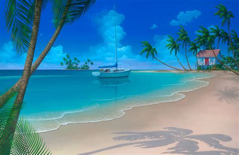 seascape-painting-"Paradise-Beach" By David Miller