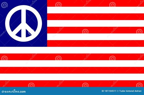 Usa peace flag stock illustration. Illustration of united - 181104511