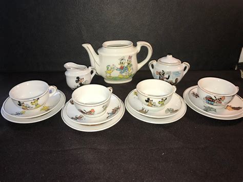 Vintage 1958 16 piece Children's Disney Tea Set made by | Etsy | Porcelain tea set, Miniature ...