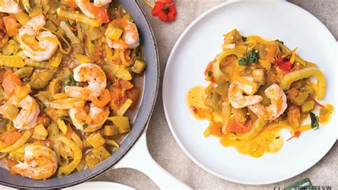 Saffron Shrimp and Provençal Vegetables | Recipe | Vegetable recipes, Gourmet dinner, Cooking