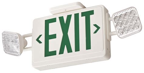 LITHONIA LIGHTING Exit Sign w/Emergency Lights, 3.2W, Grn - 13M590|ECG ...