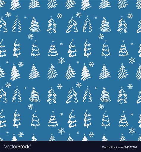 13 christmas tree snowflakes seamless Royalty Free Vector