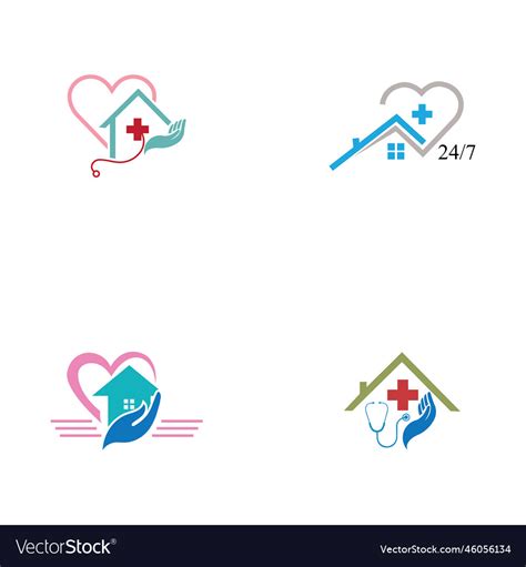 Home care logo template medical Royalty Free Vector Image