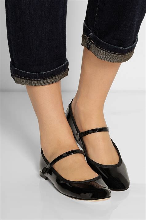 Lyst - Repetto Lio Patent-Leather Mary Jane Ballet Flats in Black