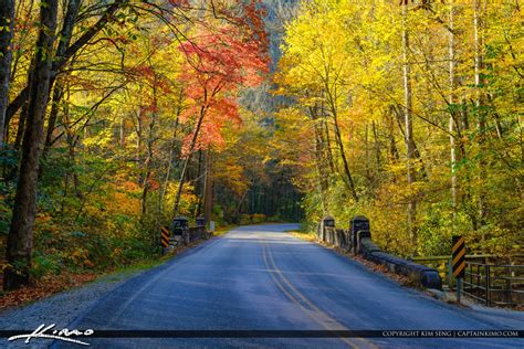 Bridge Fall Colors Blue Ridge Parkway Moore Cove Falls Trail Bre ...