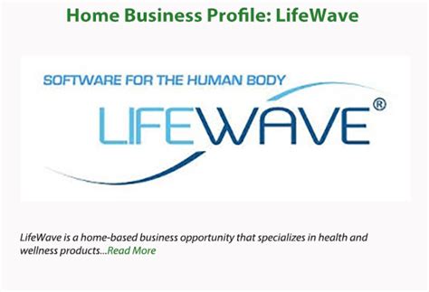 Work at Home FAQ™Home Business Profile: LifeWave