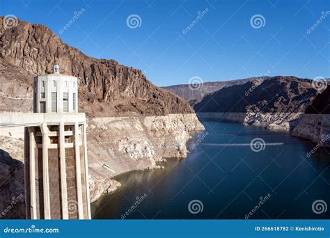 Scenic view of Hoover Dam stock photo. Image of arch - 266618782