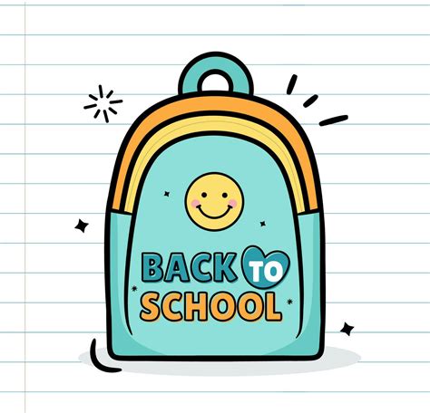 Back to school backpack on a lined paper background 27501840 Vector Art at Vecteezy