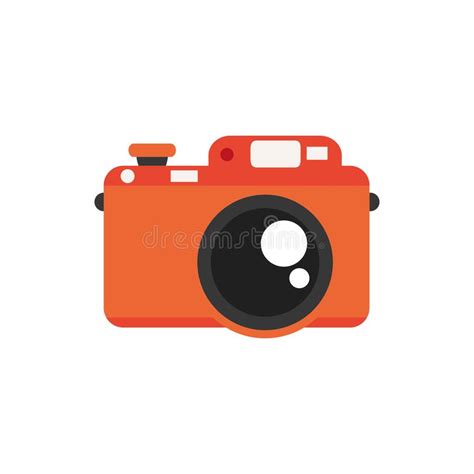 Isolated Camera Icon Flat Design Stock Vector - Illustration of orange, flash: 163321752