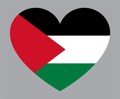 flat heart shaped Illustration of Palestine flag 16874383 Vector Art at ...