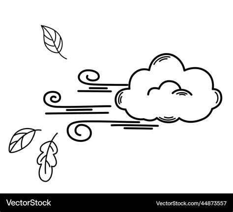 Wind with leaves windy weather forecast Royalty Free Vector