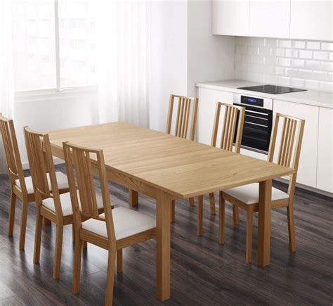 Good condition Ikea Norden Extendable solid birch dining table and 6 chairs | in Pennington ...