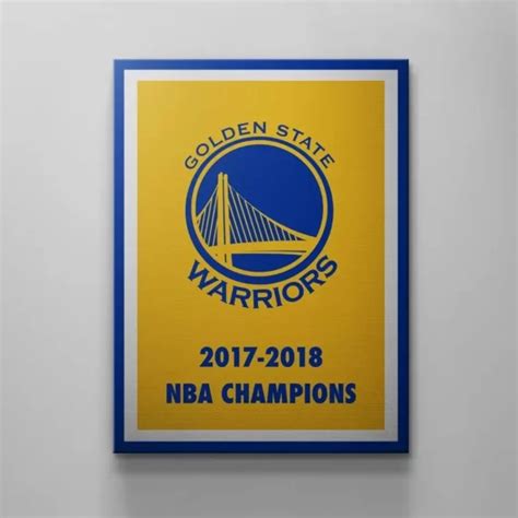 Golden State Warriors: Championship Banner Canvas Wall Art Decor ...