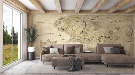 LOTR Map Wallpaper Map Wallpaper Wall Deco Stylish 3D - Etsy