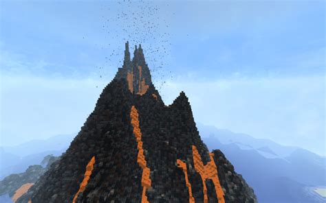 Tropical volcano with redstone particle smoke (erupting!) - 1.8 schematic and save Minecraft Map