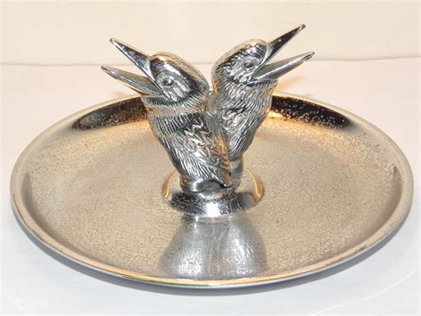 Antiques Atlas - Vintage Art Deco Kingfisher Chrome Ashtray