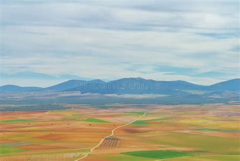 Abstract Aerial Panoramic Top View of a Country Farm Agricultural ...