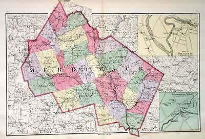 Map of Merrimack County - Art Source International