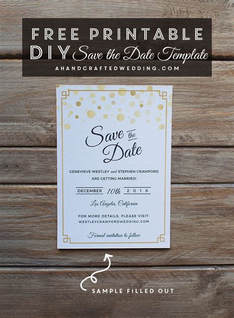 Modern DIY Save the Date FREE Printable | Diy save the dates, Save the date templates, Free ...