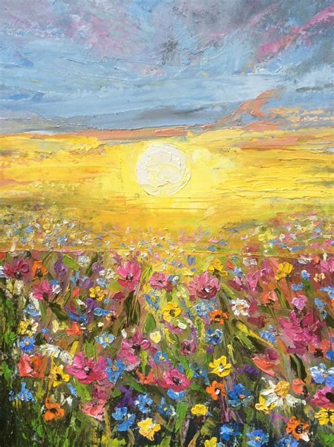 Here Comes The Sun. Original Oil painting. Canvas Original | Etsy | Art inspiration painting ...