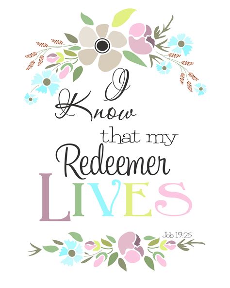 Free Printable Bible Verse for Easter - He Has Risen and Redeemer Lives - Finding Time To Fly