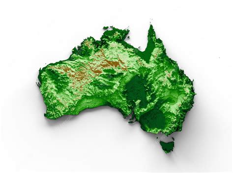 Premium Photo | Australia Topographic Map 3d realistic map Color 3d illustration