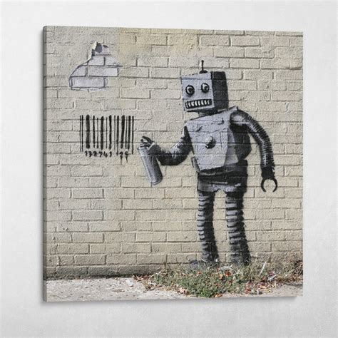 Banksy Robot Graffiti Pop Culture Street Art Urban Wall Art