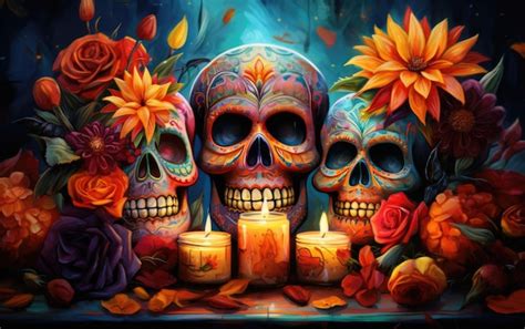 Premium AI Image | A flower altar in honor of the Day of the Dead