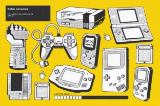 Retro Gaming Consoles Graphic by mdlne · Creative Fabrica