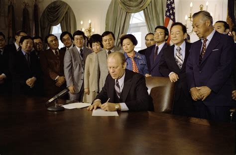 TDIH: February 19, 1976, President Gerald Ford signs a proclamation confirming the termination ...