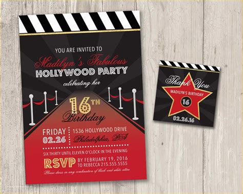 42 Hollywood themed Invitations Free Templates | Heritagechristiancollege