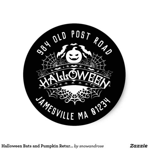 Halloween Bats and Pumpkin Return Address Label Address Label Stickers, Return Address Labels ...