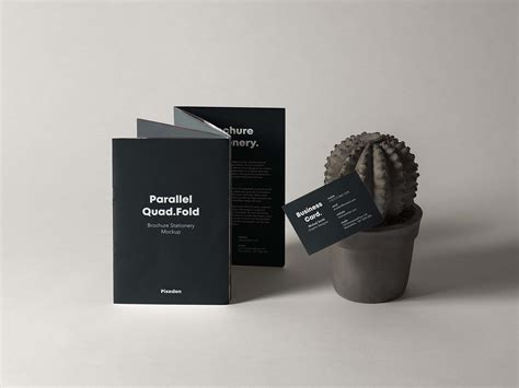 Free Quad Fold Brochure Mockup (PSD)