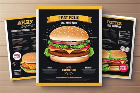 Premium Photo | Fast food flyer design vector template in A4 size ...