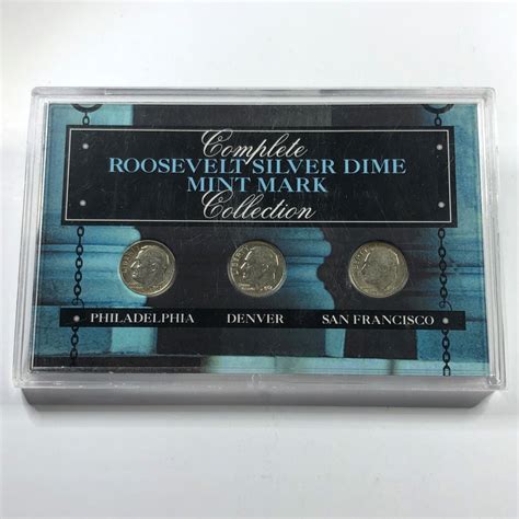 Roosevelt Silver Dime Mint Mark Collection: 1951-P, 1961-D and 1952-S*In Custom Holder ...