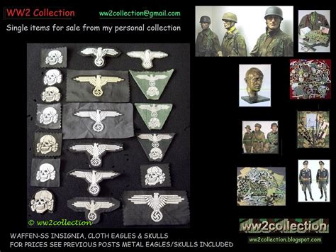 WW2 Collection Price List of my Private Collection Liquidation: SS Insignia, Führer, Officers ...