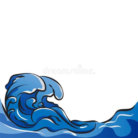 Sea Waves Clipart Vector Illustration Stock Photo - Image of print, outdoor: 260862776