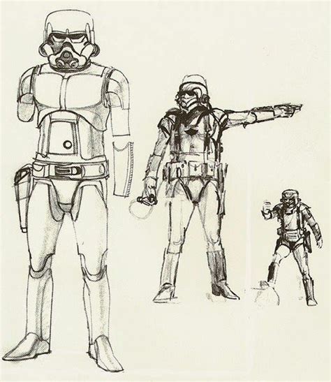 Some early Stormtrooper concept art by Ralph McQuarrie. Star Wars (1977). Star Wars Drawings ...